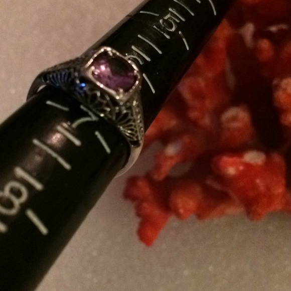 Art Deco 925 amethyst ring - Picture 7 of 7